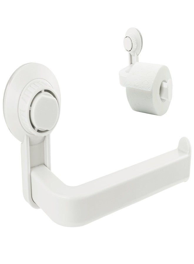 LCJAOF Toilet Paper Holder Wall Mount - No-Drill Suction Cup Bathroom Tissue Dispenser for Bathroom Kitchen (White) - Image 1